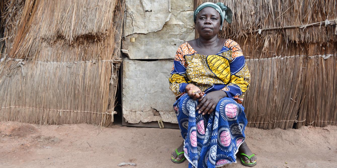 Martine TOUBISSA, 55 ans,vit sur le site des déplacés de Batangafo depuis 6 ans. C'est un des plus peuplés de la RCA. © Aurélie Godet/Oxfam RCA Martine TOUBISSA, 55 ans,vit sur le site des déplacés de Batangafo depuis 6 ans. C'est un des plus peuplés de la RCA. © Aurélie Godet/Oxfam RCA